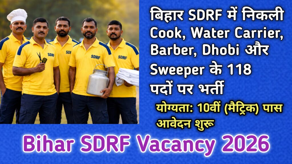 Bihar SDRF Vacancy 2026 Latest Government Job Update 