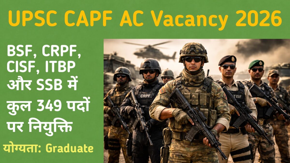 UPSC CAPF AC Vacancy 2026 Notification 