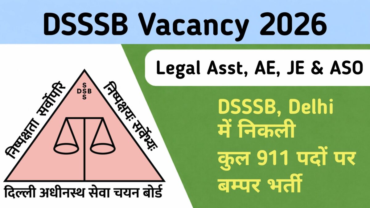 DSSSB AE JE ASO Recruitment 2026 Notification 