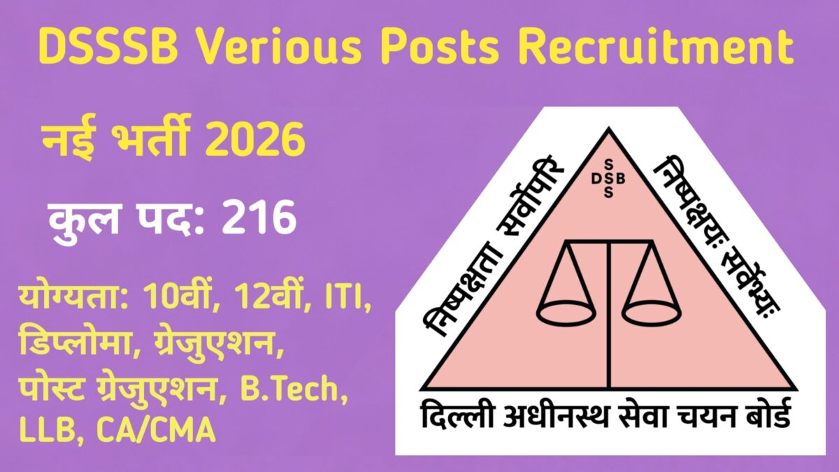 DSSSB Recruitment 2026 Notification 