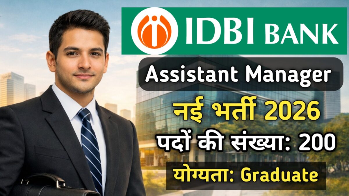 IDBI Bank Assistant Manager Recruitment 2026 Notification 