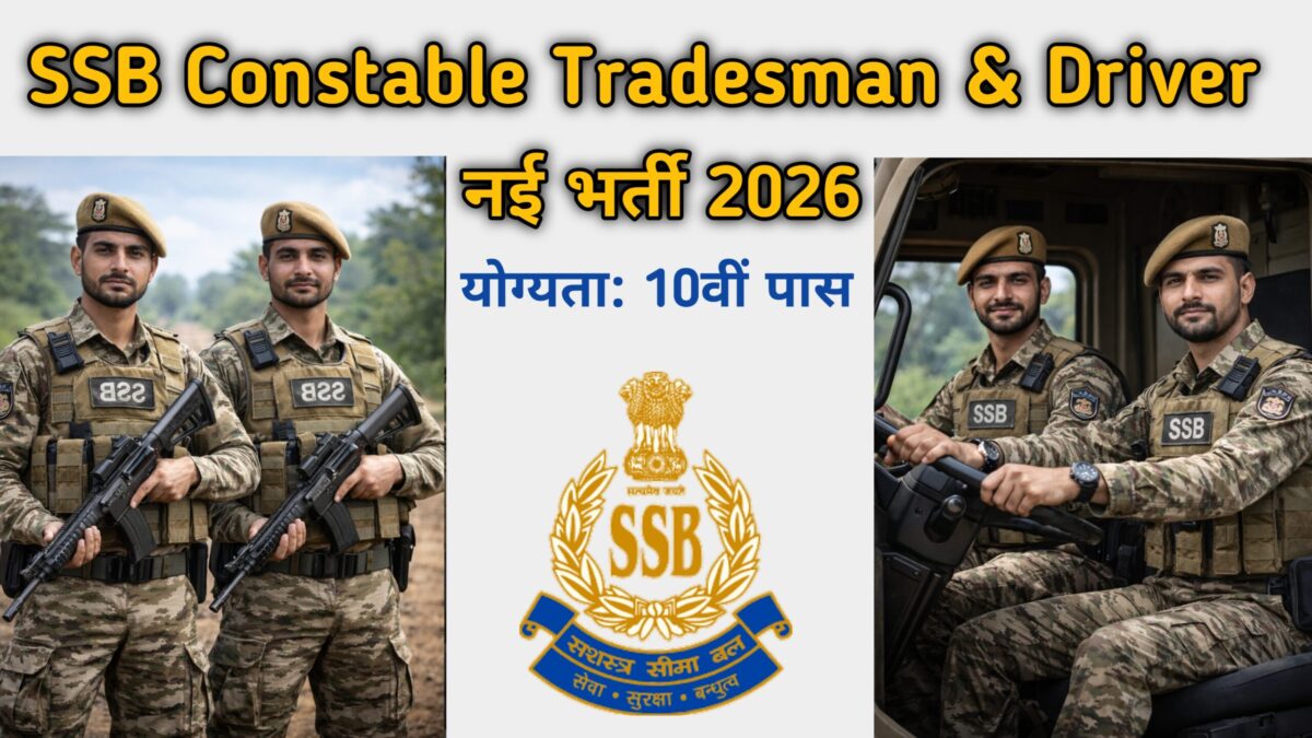 SSB Constable Tradesman Driver Recruitment 2026 Notification 