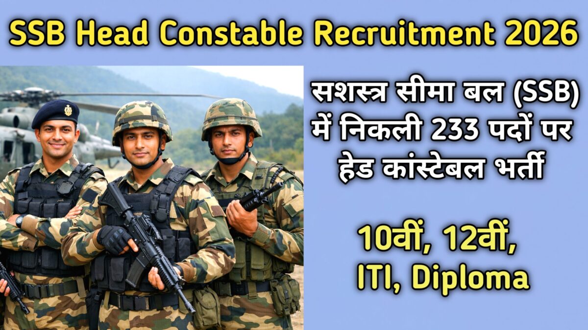 SSB Head Constable Recruitment 2026 Notification 